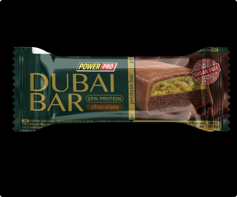 Proteínová tyčinka s pistáciovou pastou a kataifi, čokoláda 50 g