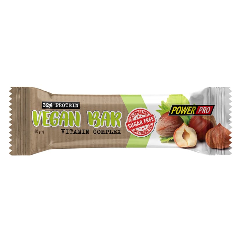 Proteínová tyčinka "Vegan" 32% bielkovín s orechmi, sušeným ovocím a cereáliami, 60 g (bez cukru)